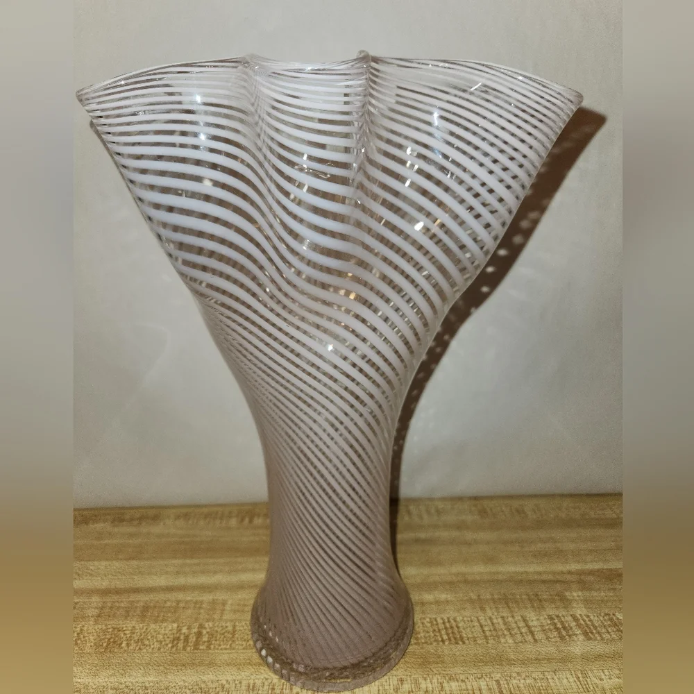 VTG Fratelli Toso Murano Art Glass Pink Blush Vase - Picture 3 of 8